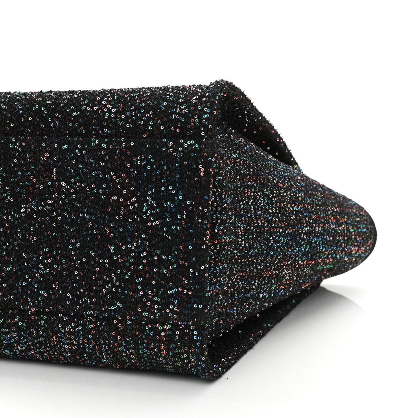 Calfskin Sequin Medium Deauville Tote Black