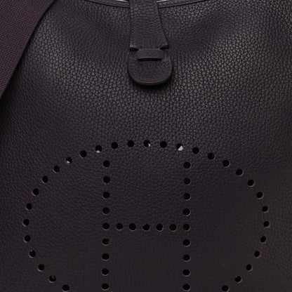 Hermes Taurillon Clemence Evelyne III GM Raisin 8 of 13