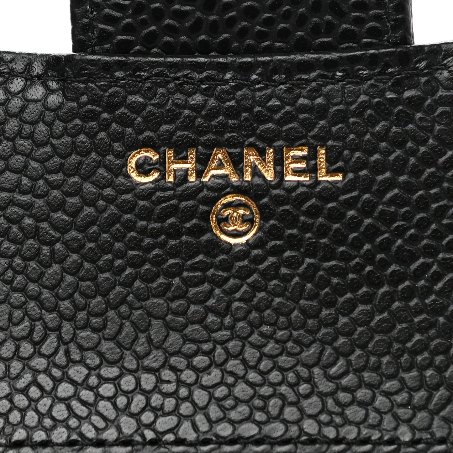 Caviar Quilted Compact Flap Wallet Black