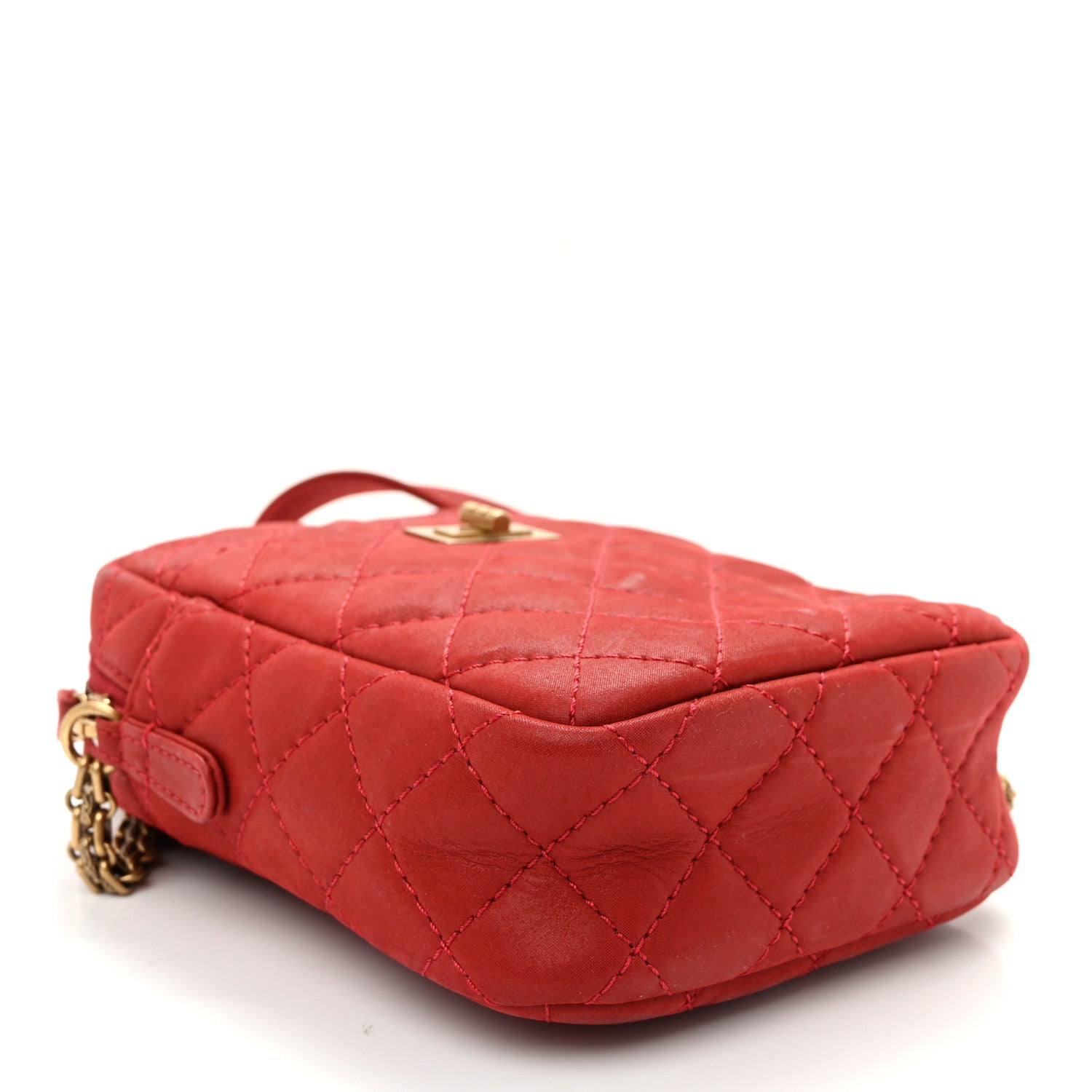 Chanel Iridescent Calfskin Quilted Reissue Camera Case Red 4 of 11