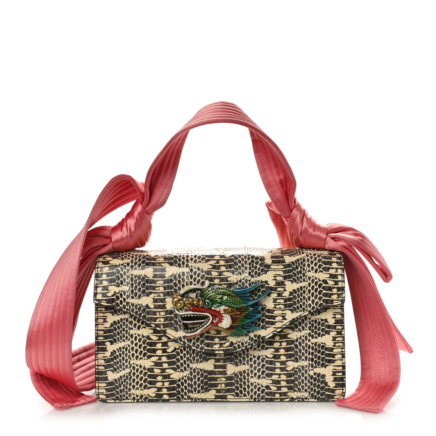 Gucci Snakeskin Naga Dragon Small Shoulder Bag Beige Pink 1 of 10