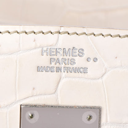 Hermes Matte Niloticus Crocodile Himalaya Birkin 30 Blanc 25 of 49