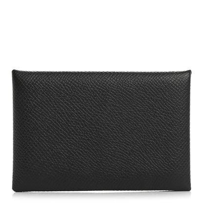 Hermes Epsom Calvi Card Case Black 1 of 10