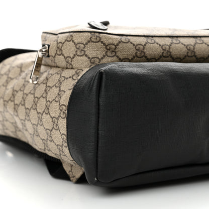 Gucci GG Supreme Monogram Single Buckle Backpack Beige Black 9 of 12