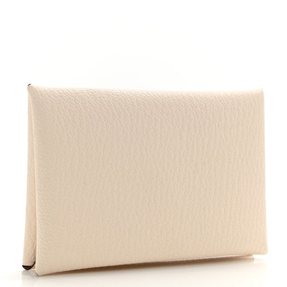 Hermes Chevre Mysore Verso Calvi Card Case Nata Biscuit 3 of 7