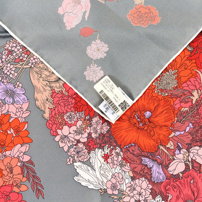 Hermes Silk Robe Legere Scarf 90 Gris Corail Rose Pourpre 3 of 3