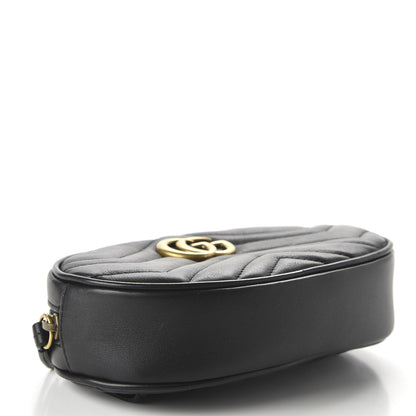 Gucci Calfskin Matelasse GG Marmont Belt Bag 85 34 Black 4 of 11