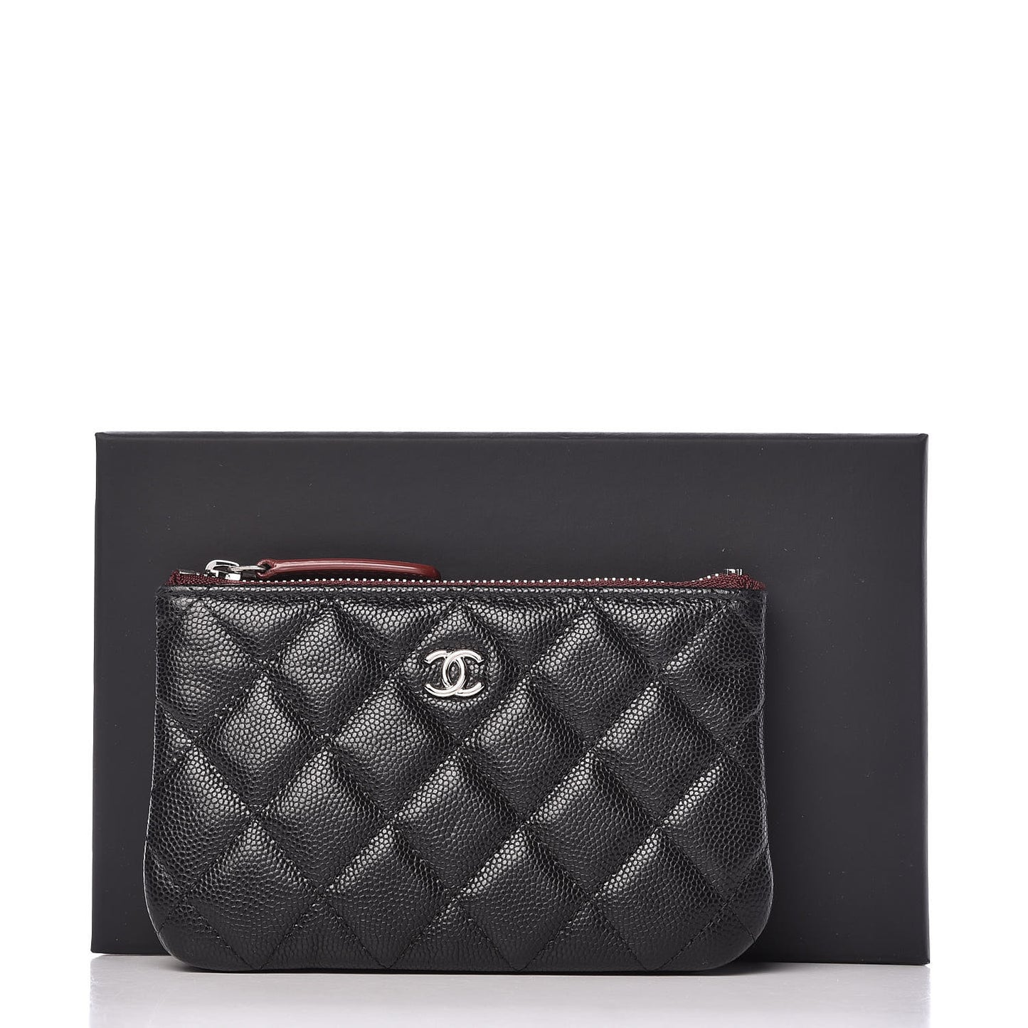 Caviar Quilted Small Cosmetic Case Black