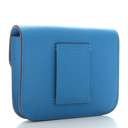 Hermes Evercolor Bi-Color Constance Slim Wallet Bleu Frida Rose Mexico 3 of 5