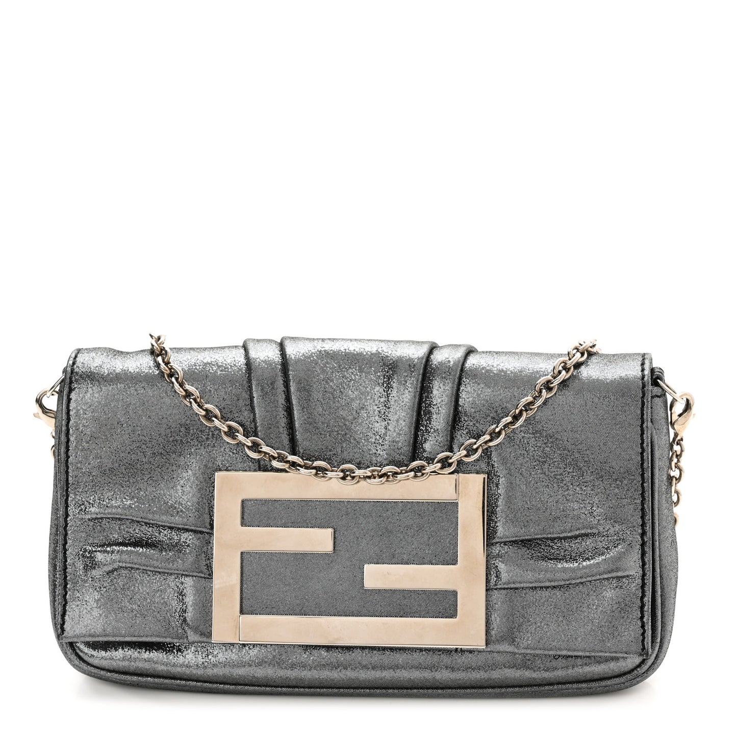 Metallic Calfskin Mia Pochette Silver