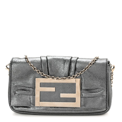 Fendi Metallic Calfskin Mia Pochette Silver 1 of 12