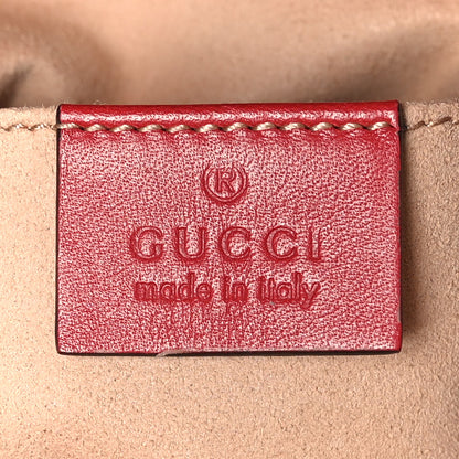 Gucci Calfskin Matelasse Sylvie Web GG Marmont Bucket Bag Hibiscus Red 6 of 9