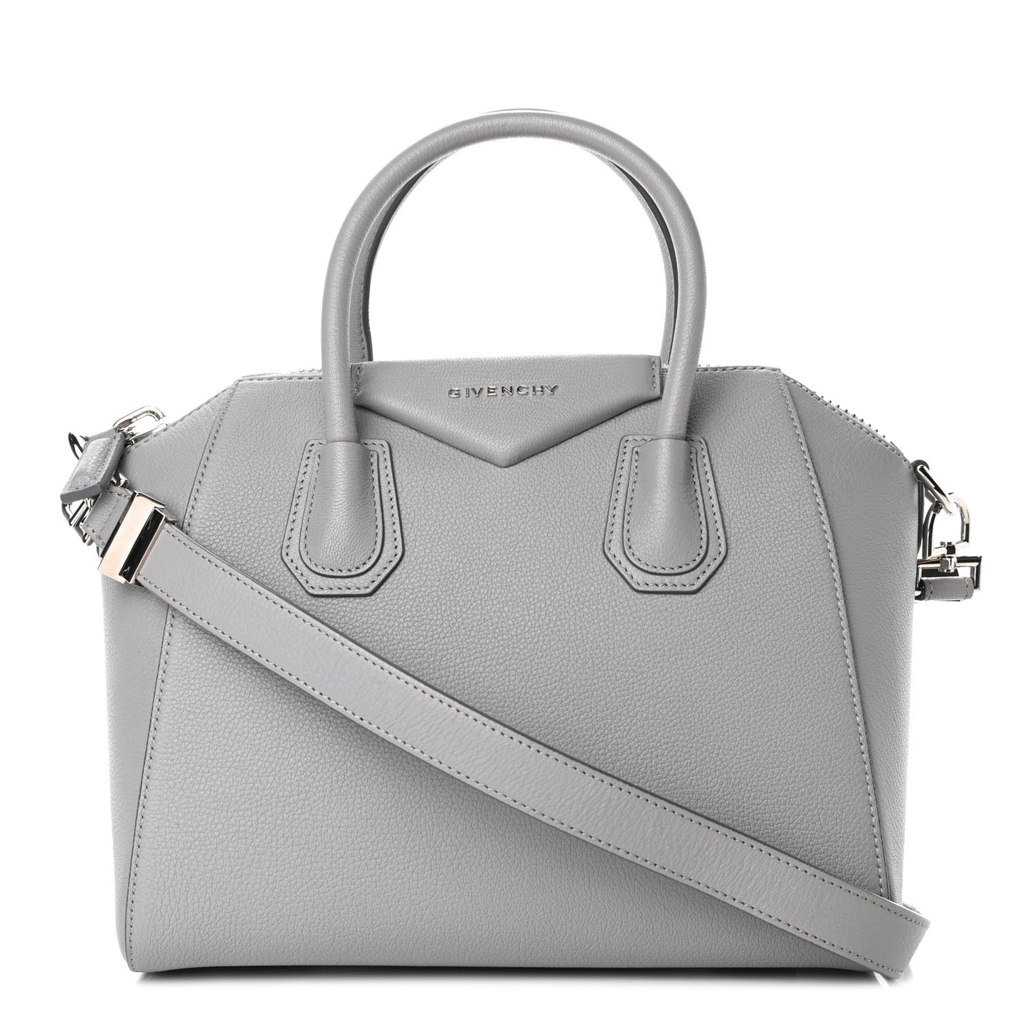 Sugar Goatskin Small Antigona Pearl Grey