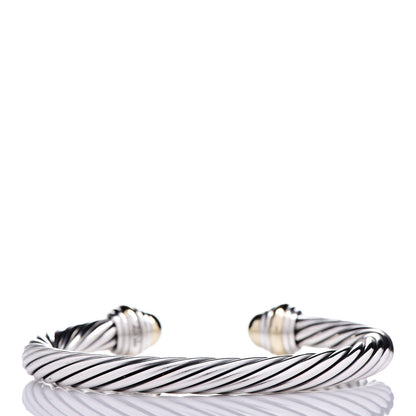 David Yurman Sterling Silver 14K Yellow Gold 7mm Cable Classics Bracelet 3 of 4