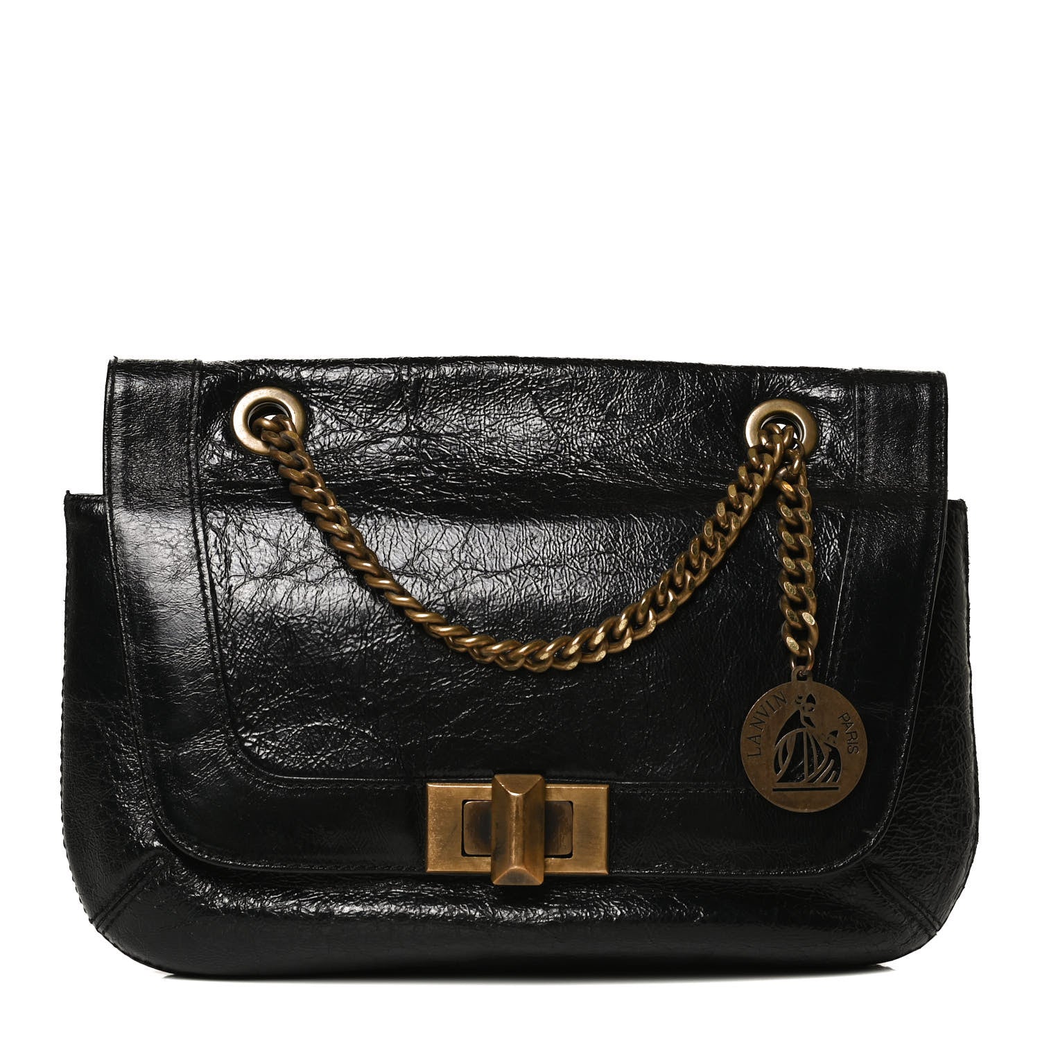 Lanvin Lambskin Happy Chain Bag Black 1 of 10