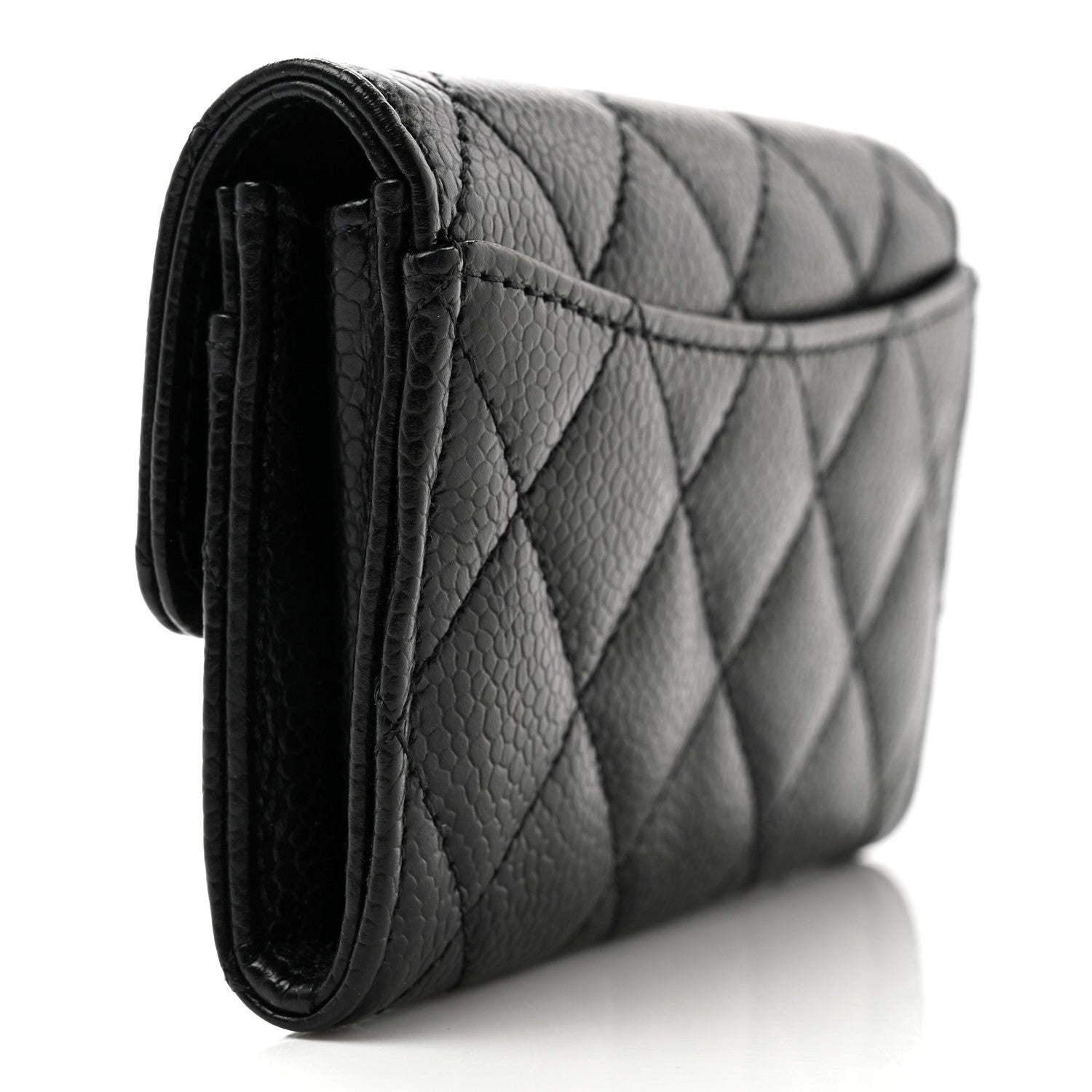 Chanel Caviar Quilted Flap Card Holder Wallet Black 3 of 8