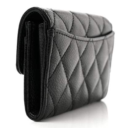 Chanel Caviar Quilted Flap Card Holder Wallet Black 3 of 8