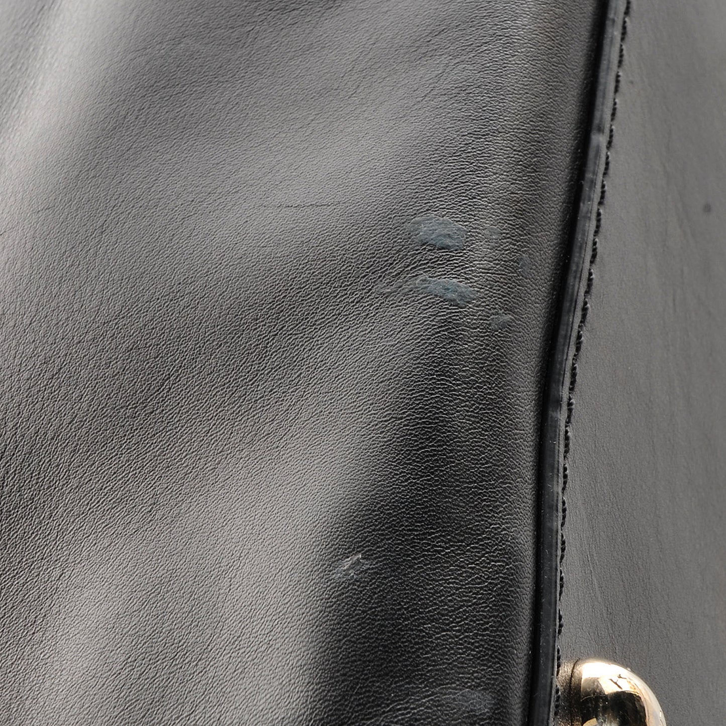 Leather Rockstud Top Handle Tote Black