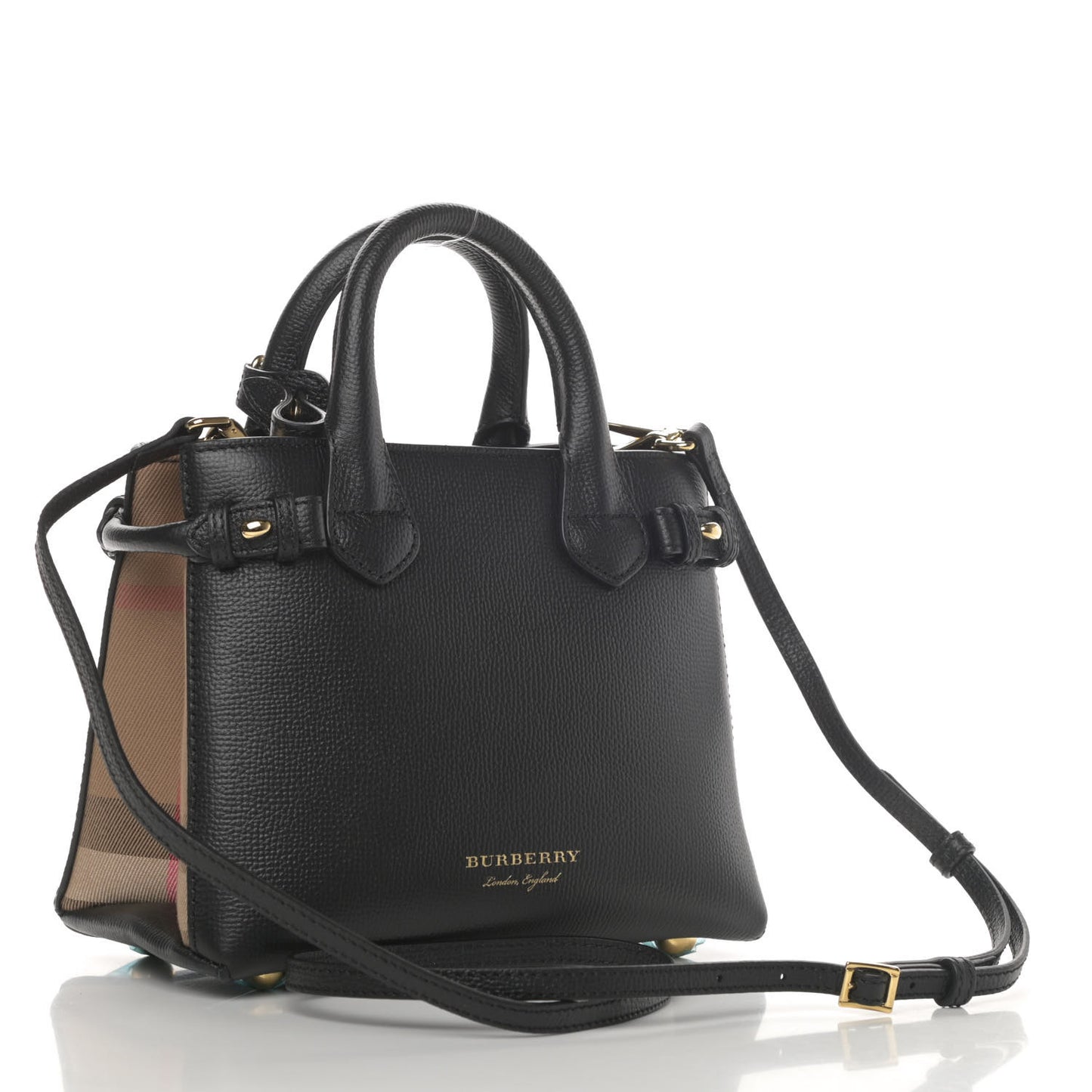 Derby Calfskin House Check Baby Banner Tote Black