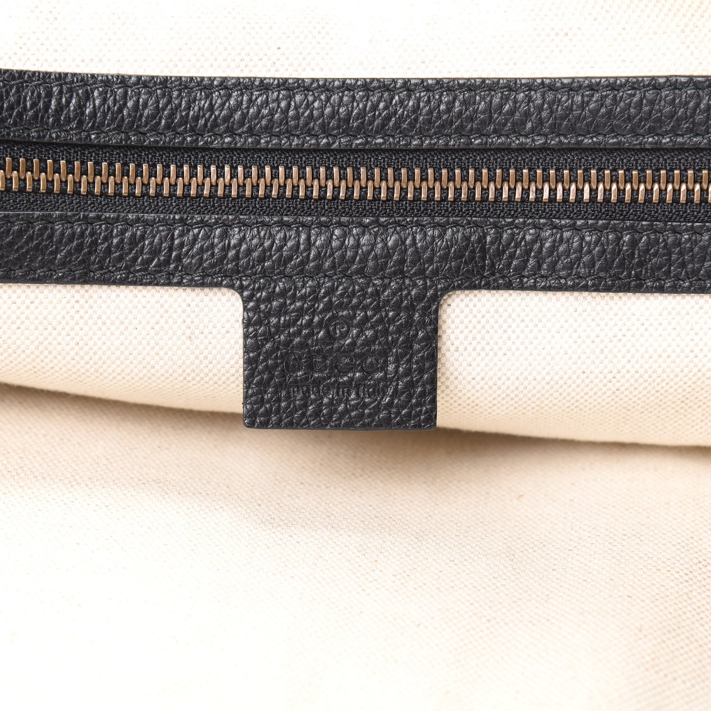 Grained Calfskin Logo Half Moon Hobo Black