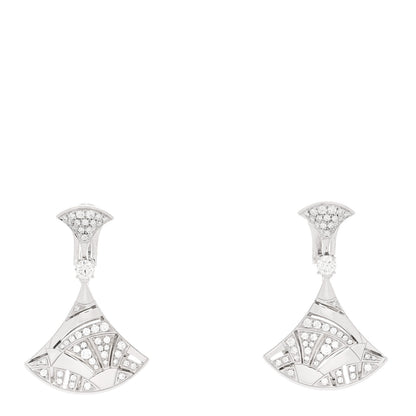 Bulgari 18K White Gold Diamond Divas' Dream Drop Earrings 1 of 6