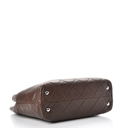 Chanel Calfskin Quilted In the Business North South Tote Brown 4 of 9