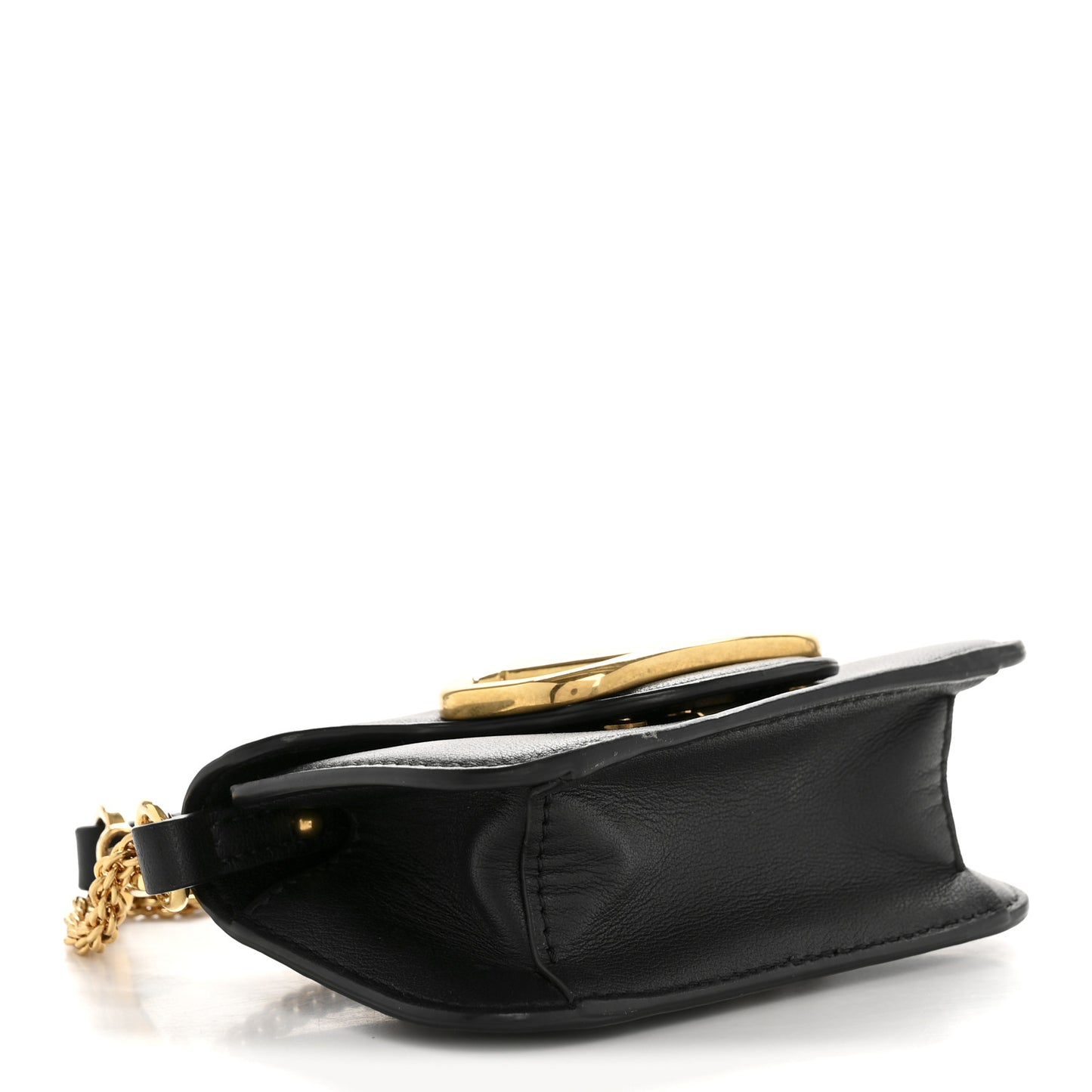 Calfskin Vlogo Micro Loco Shoulder Bag Black
