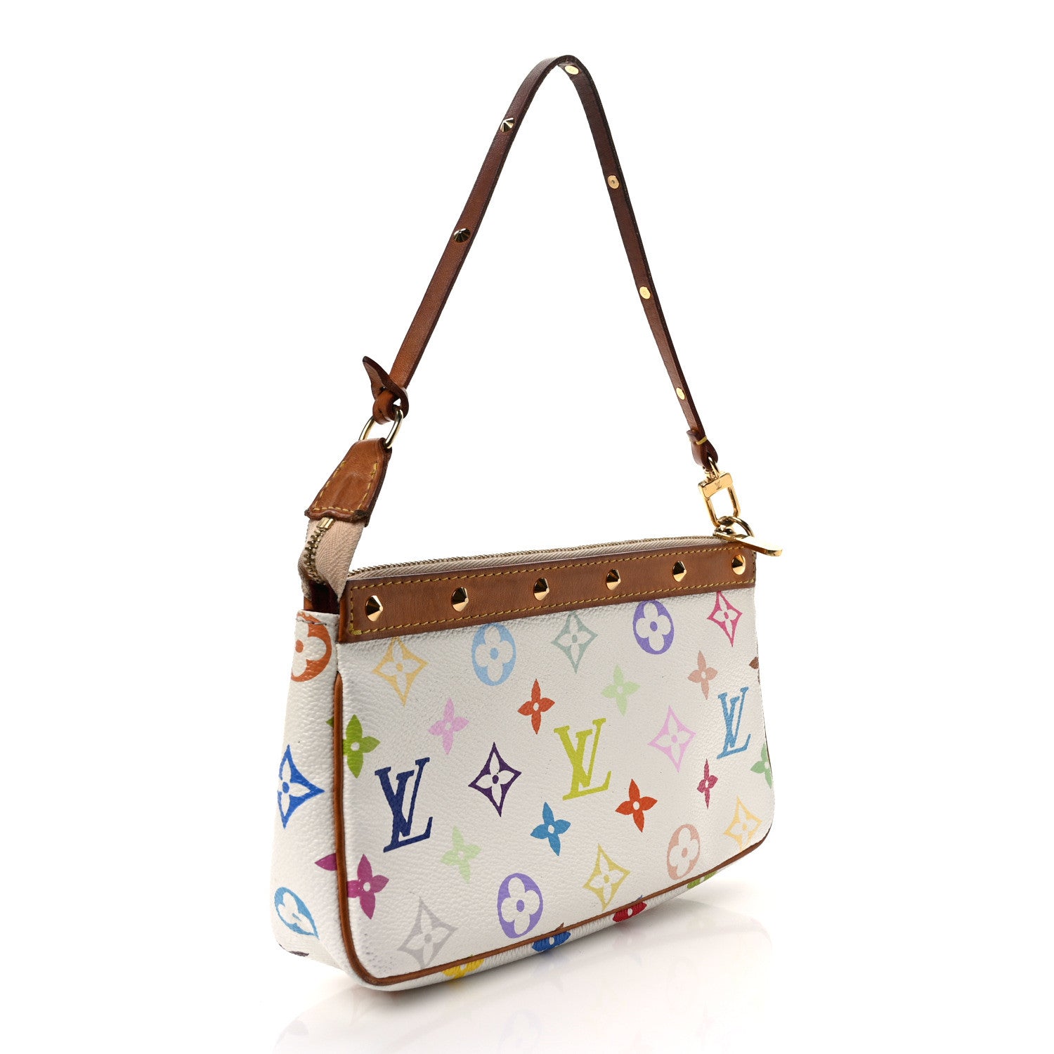 Louis Vuitton Monogram Multicolor Pochette Accessories White 3 of 8