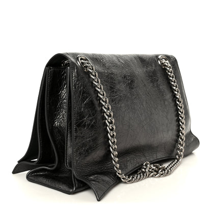 Balenciaga Metallic Crushed Calfskin Large Crush Chain Bag Steel Grey 3 of 11