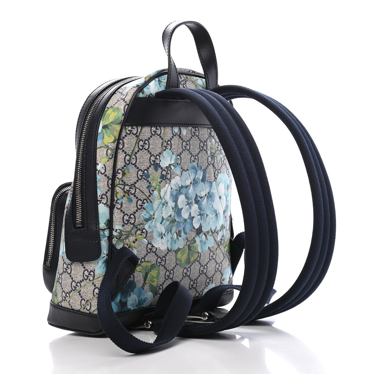 Gucci GG Supreme Monogram Blooms Small Day Backpack Blue 3 of 9