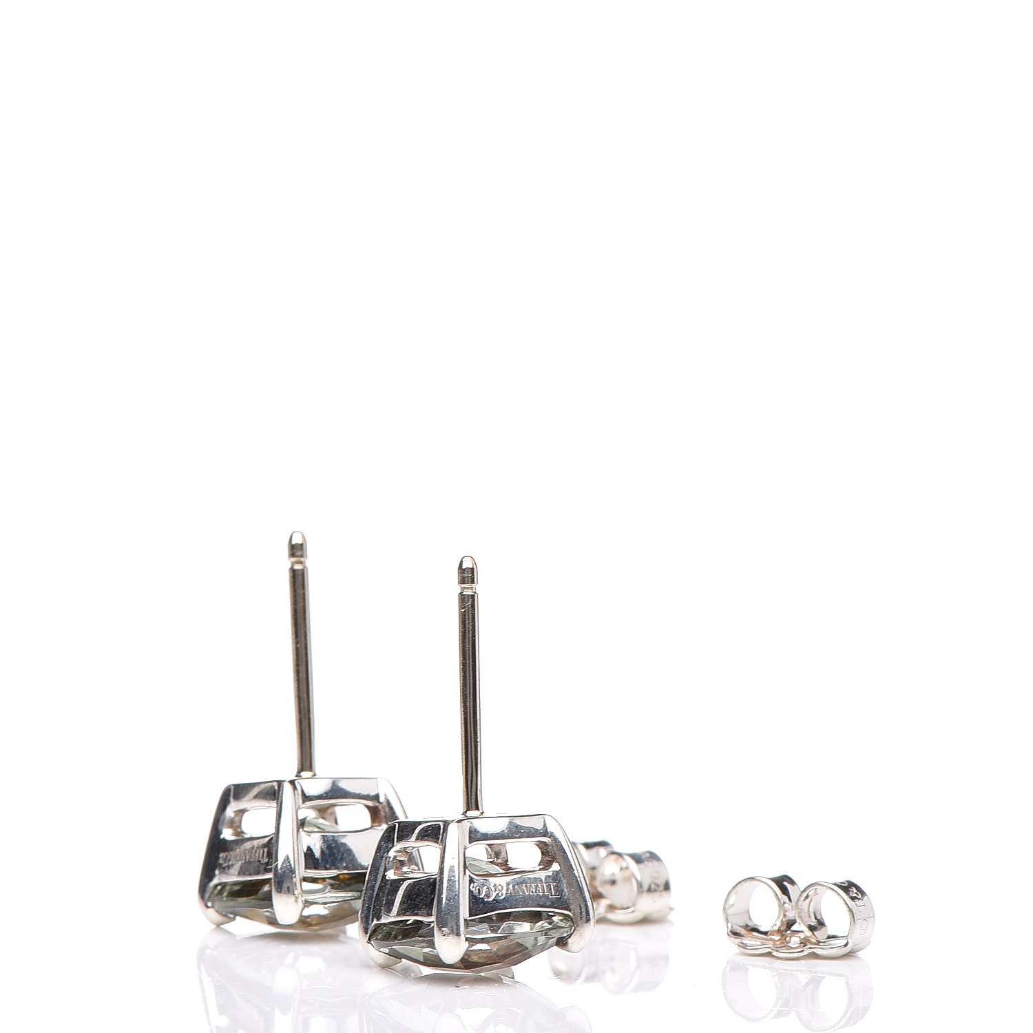 Tiffany Sterling Silver Green Quartz Sparklers Earrings 3 of 5