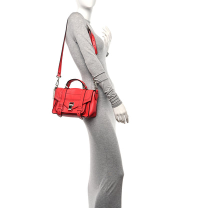 Proenza Schouler Grainy Calfskin Tiny PS1 Satchel Geranium 2 of 14