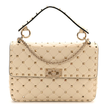 Valentino Garavani Nappa Medium Rockstud Spike Shoulder Bag Light Ivory 1 of 10