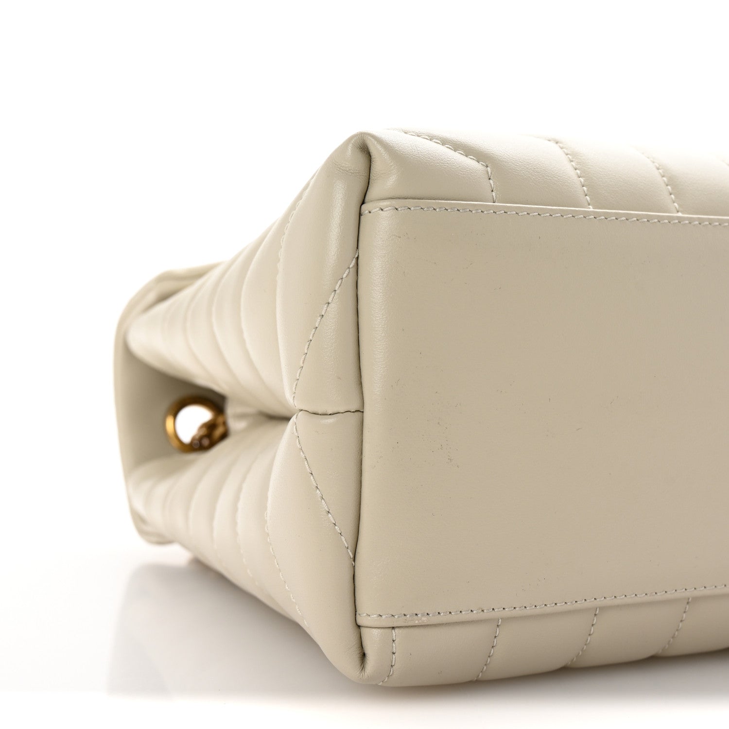 Saint Laurent Calfskin Y Quilted Monogram Medium Loulou Chain Satchel Crema Soft 8 of 9