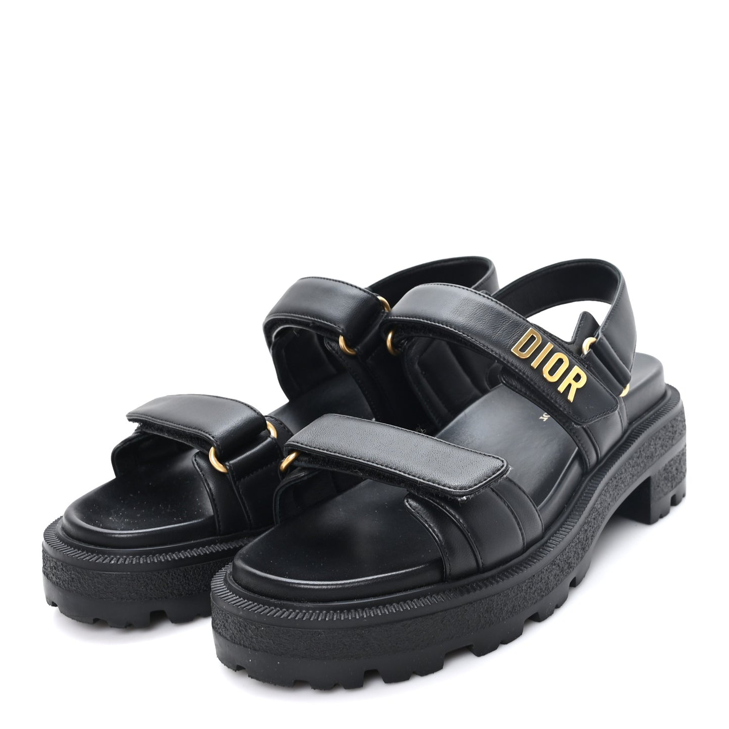 Lambskin Dioract 10mm Sandals 38 Black