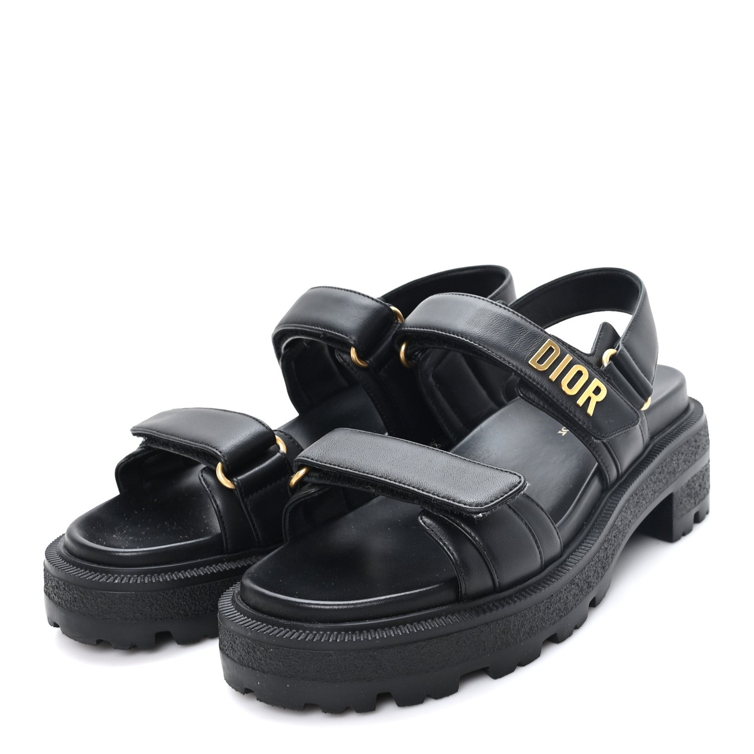 Christian Dior Lambskin Dioract 10mm Sandals 38 Black 4 of 9
