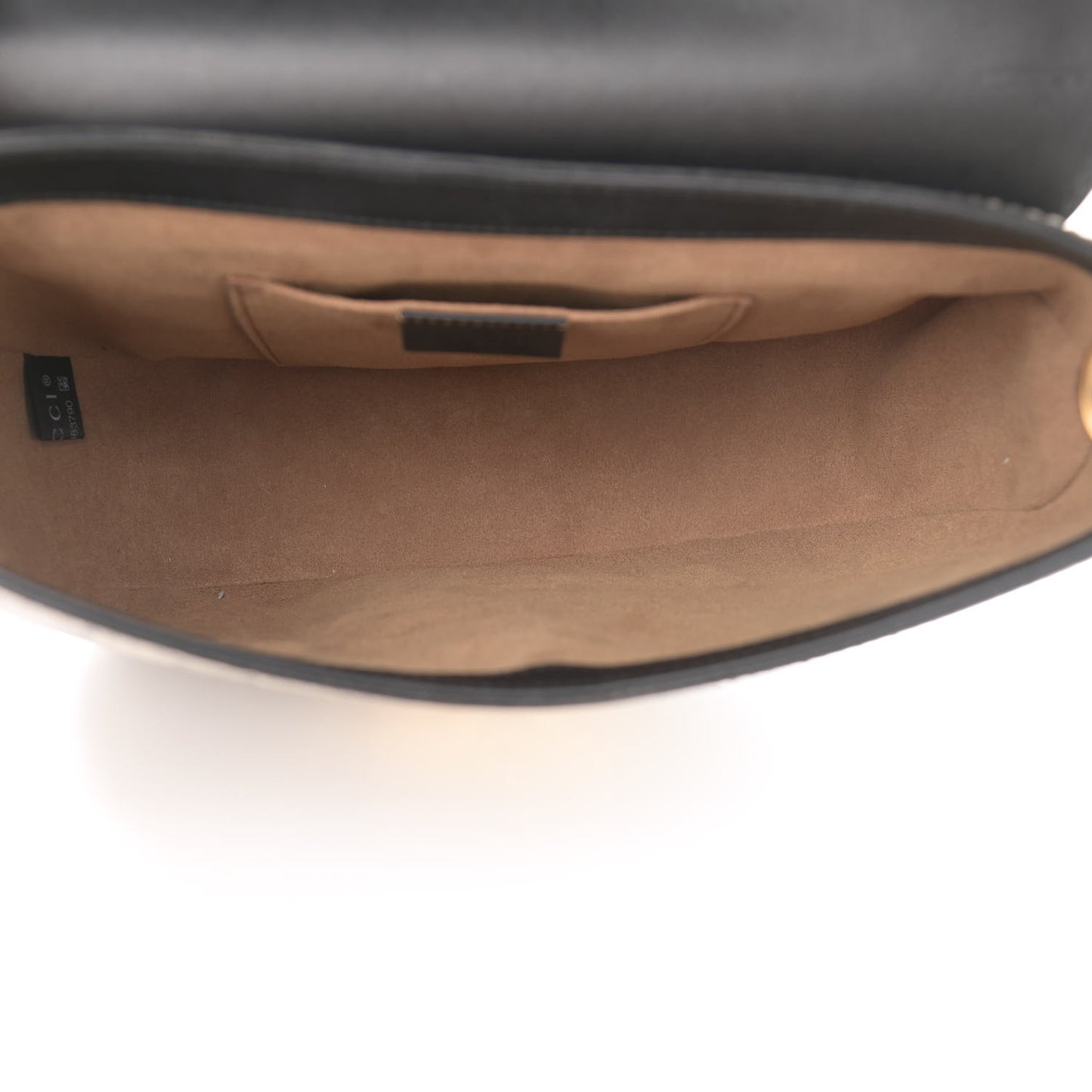 GG Supreme Monogram Web Medium Padlock Messenger Shoulder Bag Black