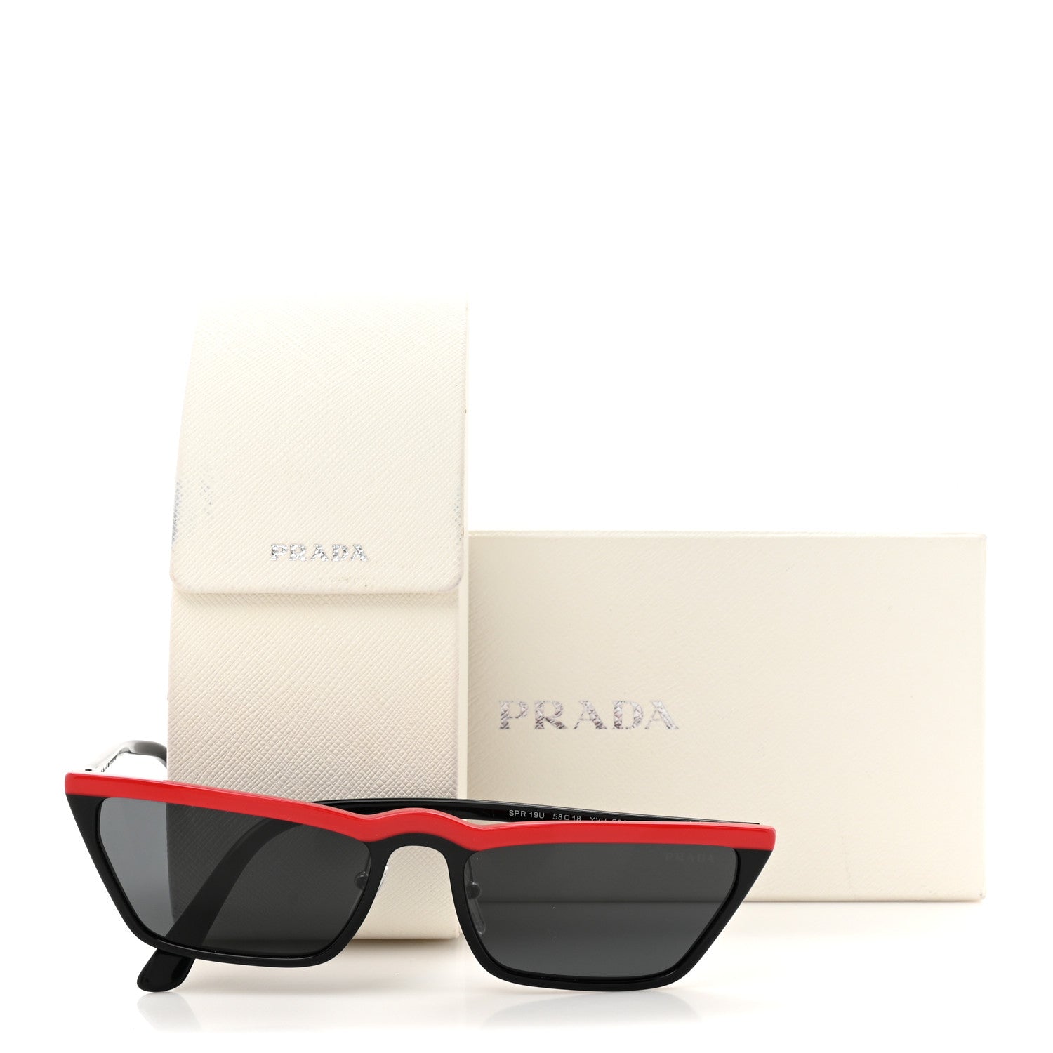 Prada Catwalk Sunglasses SPR 19U Black Red 7 of 7