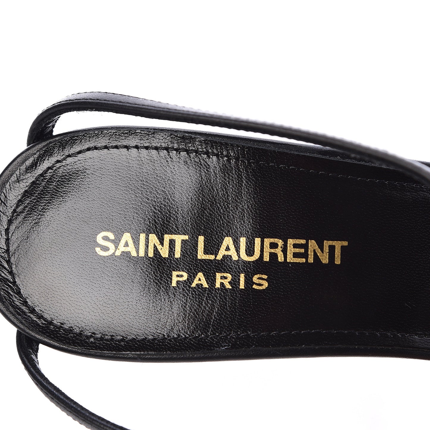 Calfskin Cassandra Palm Logo 110 Ankle Strap Sandals 38.5 Black