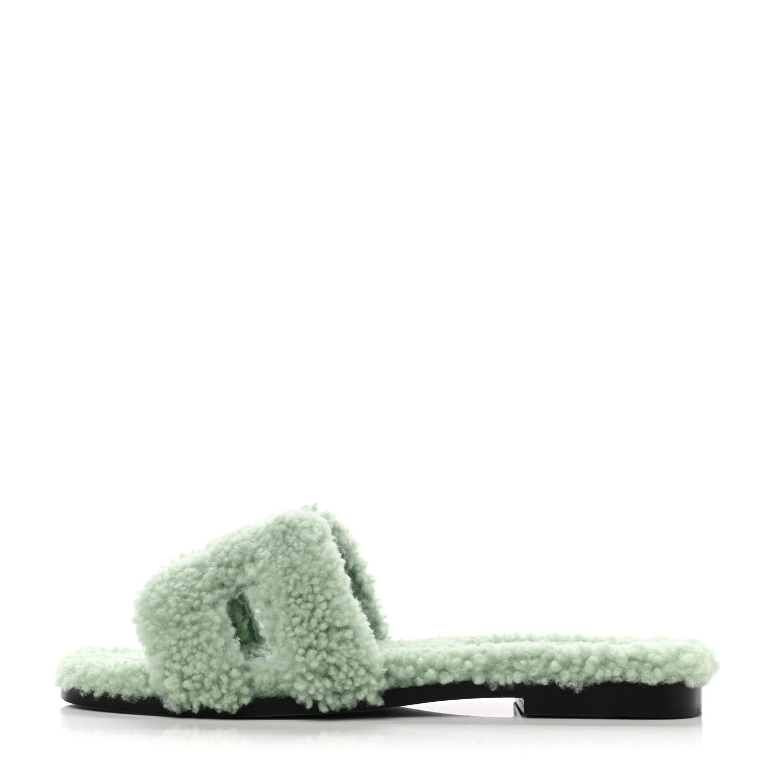 Hermes Woolskin Oran Sandals 36 Vert D'Eau 1 of 8