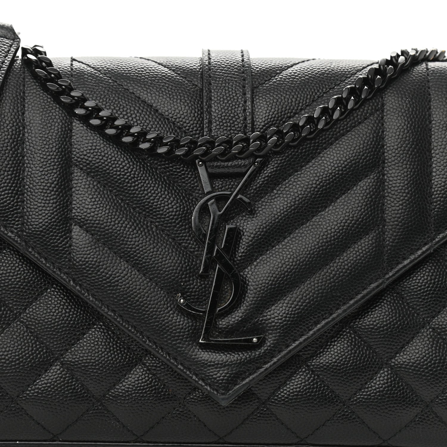 Saint Laurent Grain De Poudre Textured Mixed Matelasse Triquilt Small Monogram Satchel Black 8 of 12