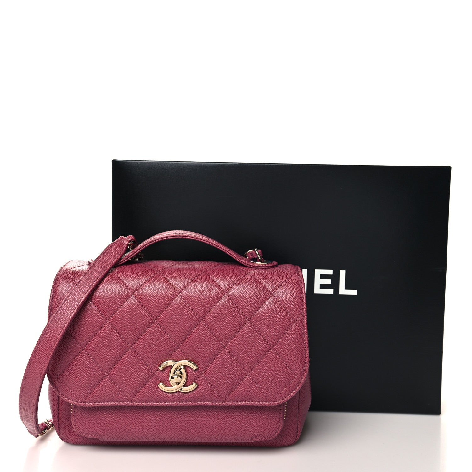 Chanel Caviar Quilted Medium Business Affinity Flap Dark Pink 11 of 11