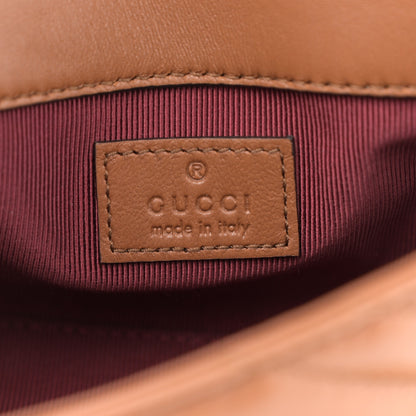 Gucci Lambskin Matelasse Mini GG Marmont Shoulder Bag Brown 6 of 11