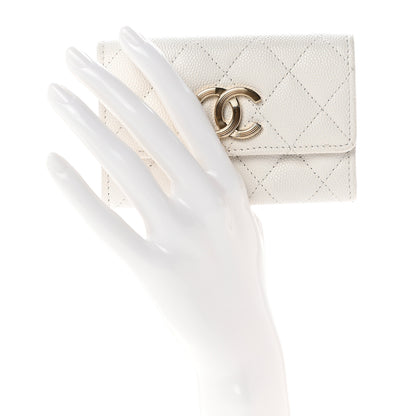 Chanel Caviar Quilted CC Flap Card Holder White 2 of 9