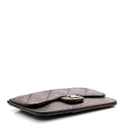 Chanel Iridescent Caviar Quilted Flap Zip Card Holder Black 5 of 8