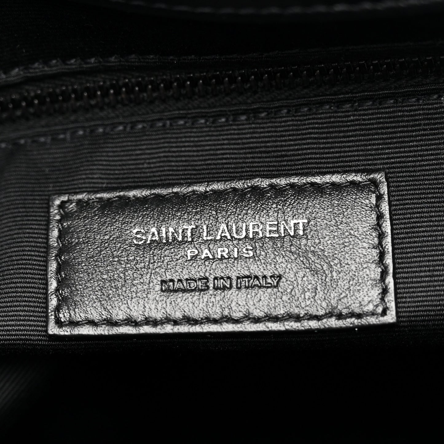 Calfskin Y Quilted Monogram Monochrome Medium Loulou Chain Satchel Black