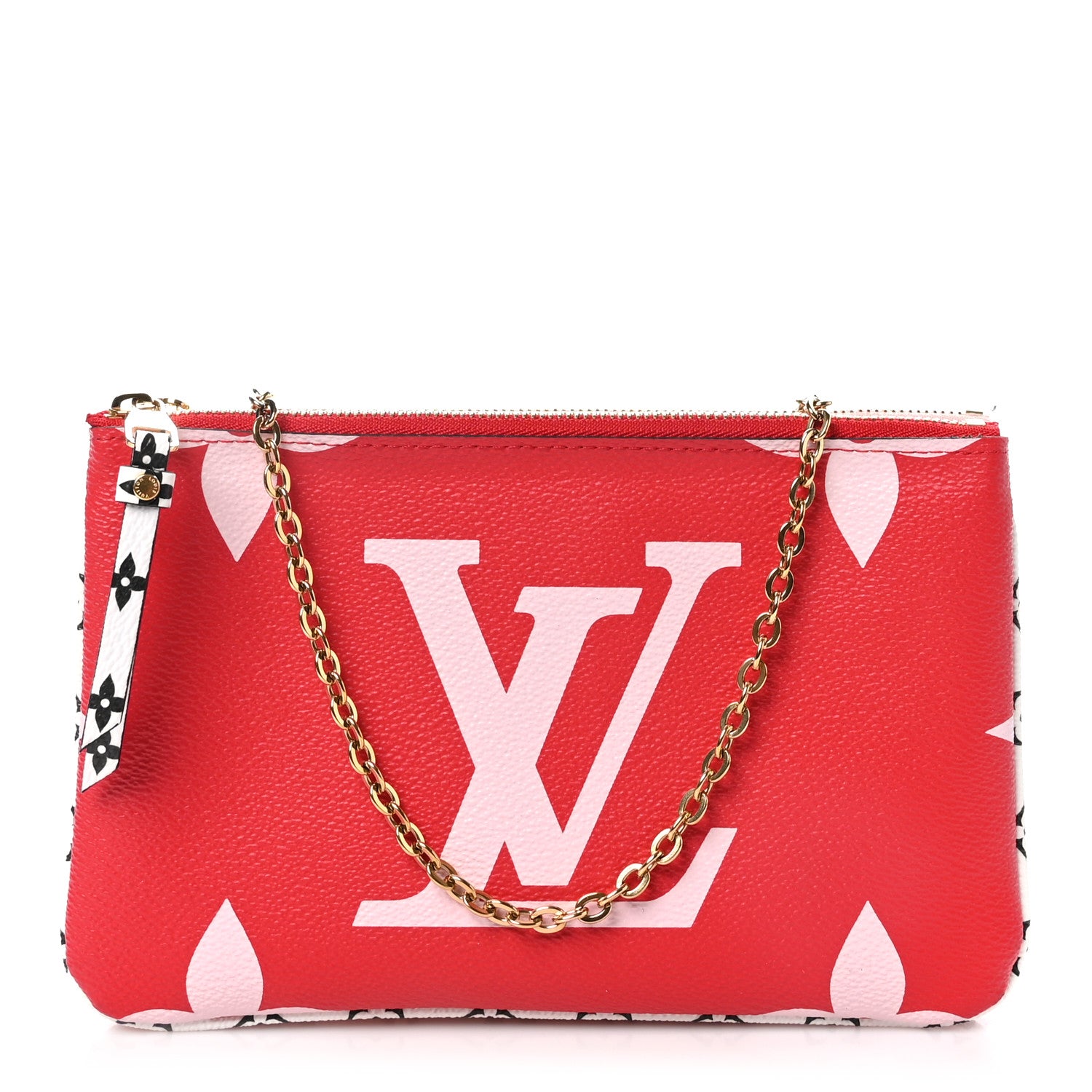 Louis Vuitton Monogram Giant Double Zip Pochette Rouge 1 of 11
