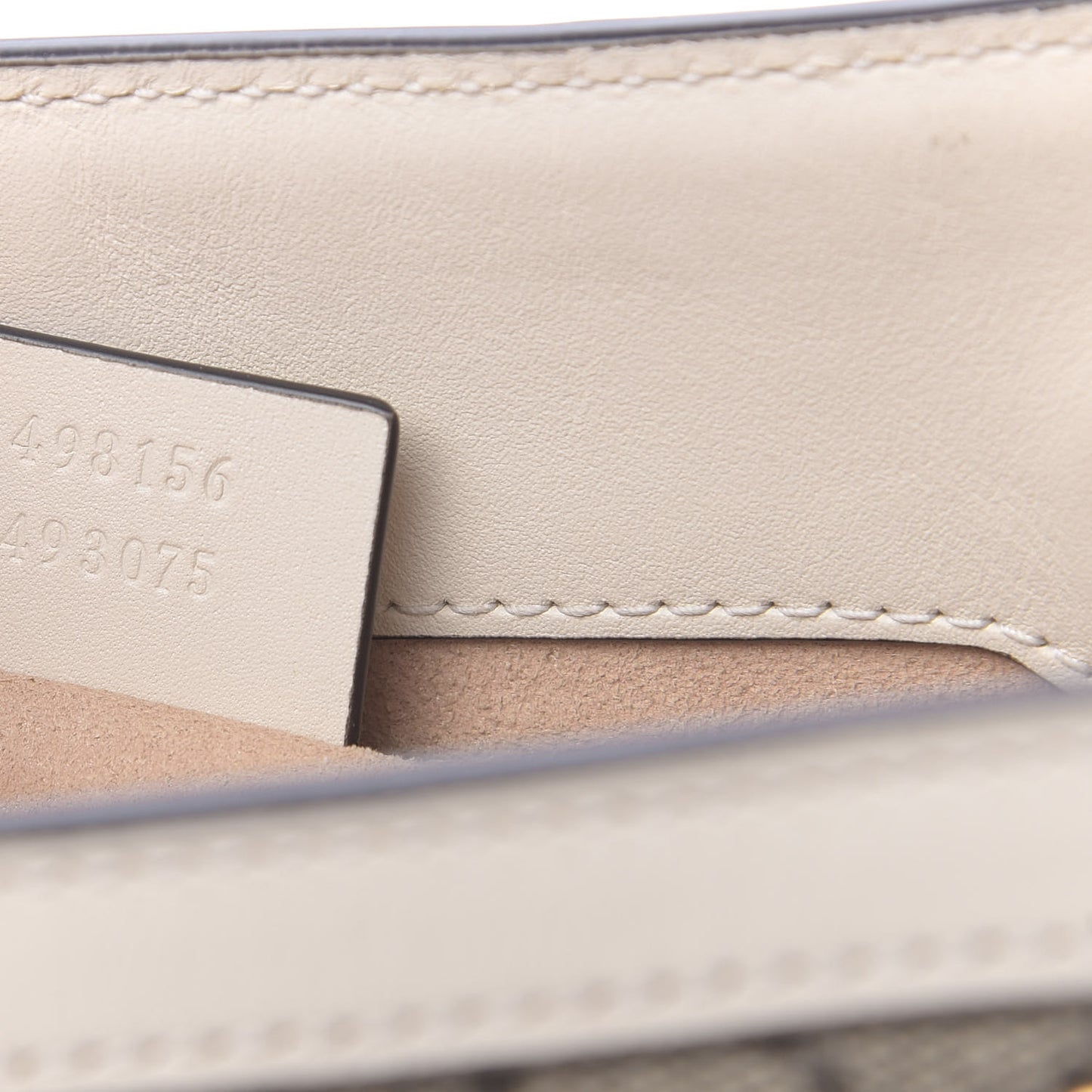 GG Supreme Monogram Moon Calfskin Small Padlock Tote Beige Ebony Mystic White