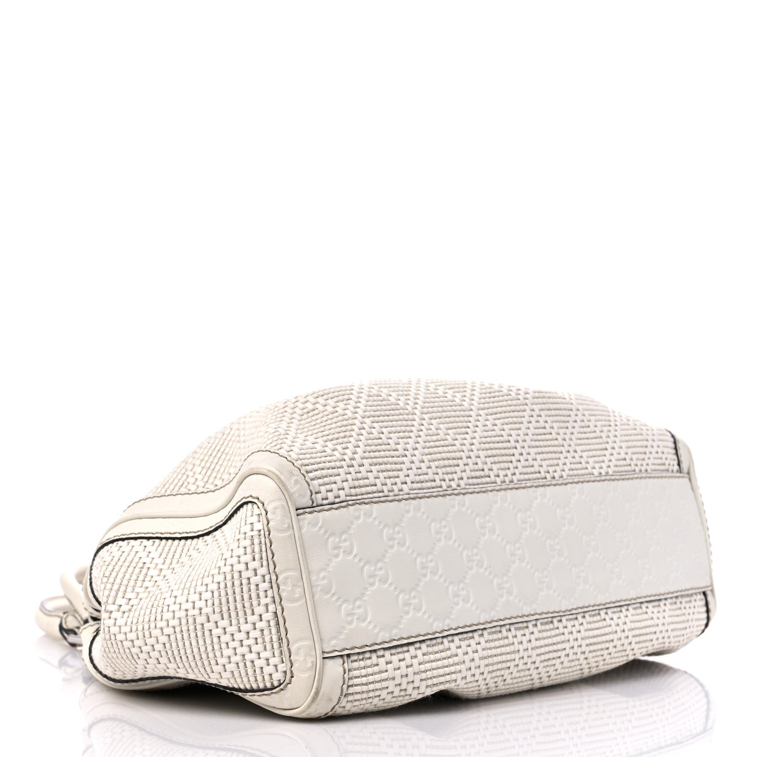Gucci Woven Raffia Diamante Medium Sukey Tote White 4 of 15