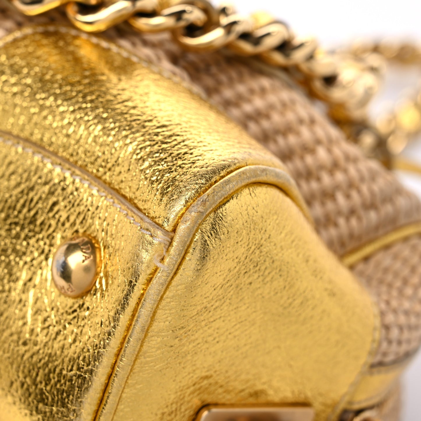 Paglia Cinghiale Frame Tote Naturale Oro